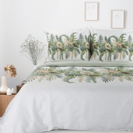 SATÉNOVÉ POVLEČENÍ SPRING30 140X200 CM, 1KS 70X80 CM LISTY