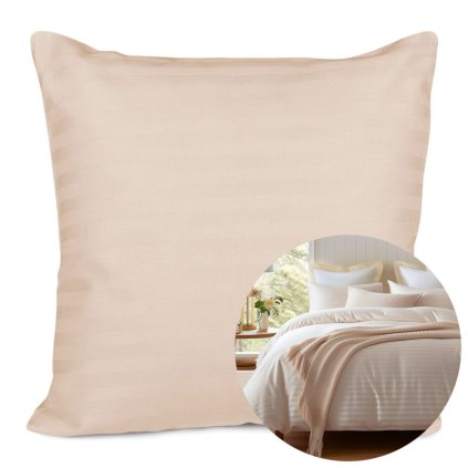 poszewka satyna bawelna cizgili capuccino 40x40