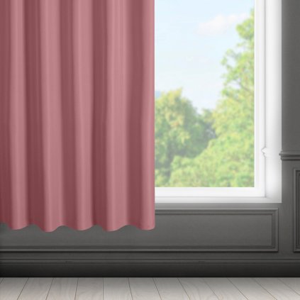 KRÁTKÝ ZÁVĚS NA PÁSCE RITA 140X175 CM TMAVĚŘŮŽOVÁ