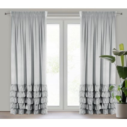 ZATEMŇOVACÍ ZÁVĚS NA PÁSCE DANI 140X250 CM STŘÍBRNÁ