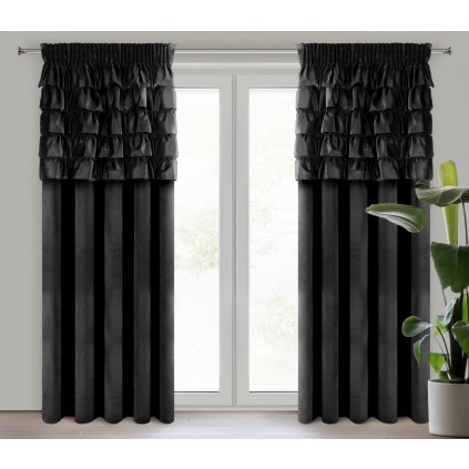 ZATEMŇOVACÍ ZÁVĚS NA PÁSCE AURA 140X270 CM ČERNÁ