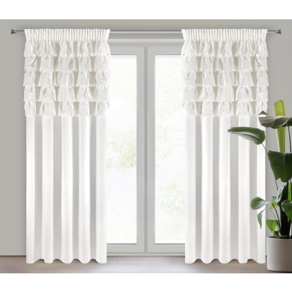 ZATEMŇOVACÍ ZÁVĚS NA PÁSCE AURA 140X270 CM BÍLÁ