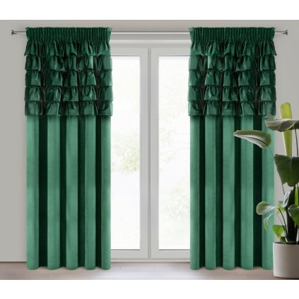 ZATEMŇOVACÍ ZÁVĚS NA PÁSCE AURA 140X270 CM TMAVĚZELENÁ