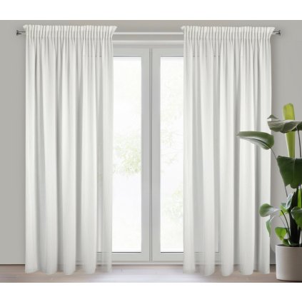 ZÁCLONA NA PÁSCE MELINDA 135X270 CM BÍLÁ