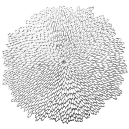 SADA 6KS PROSTÍRÁNÍ NA STŮL ELEN (FI) 38 CM STŘÍBRNÁ