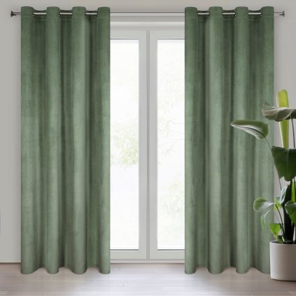 ZATEMŇOVACÍ ZÁVĚS NA KROUŽCÍCH MELANIE 140X250 CM TMAVĚMĚTOVÁ