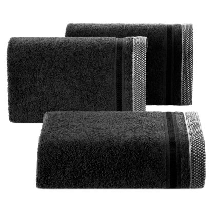 FROTÉ RUČNÍK ABBIE 50X90 CM ČERNÁ