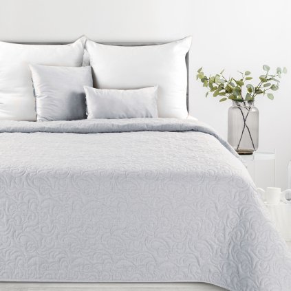 PŘEHOZ NA POSTEL LEN4 220X240 CM STŘÍBRNÝ