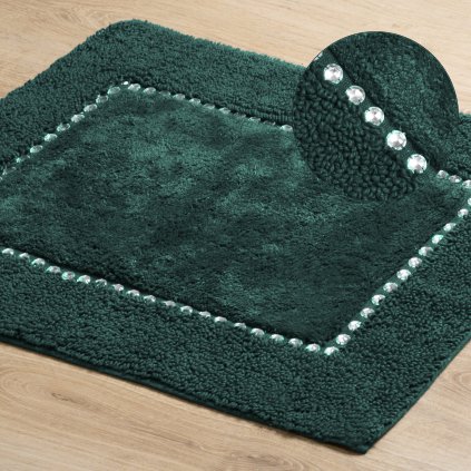 PŘEDLOŽKA DO KOUPELNY CHIC 50X70 CM TMAVĚZELENÁ