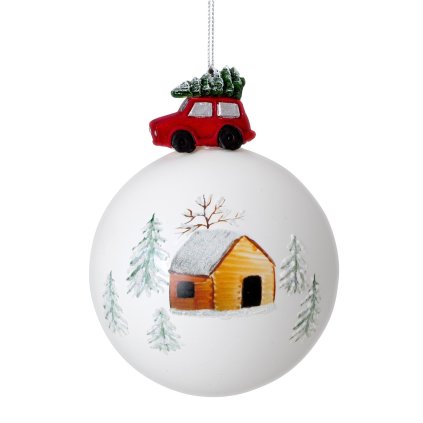 SKLENĚNÁ VÁNOČNÍ OZDOBA SADA 4KS (FI) 10 CM VZOROVANÁ