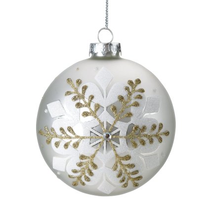 SKLENĚNÁ VÁNOČNÍ OZDOBA SADA 4KS (FI) 10 CM VZOROVANÁ