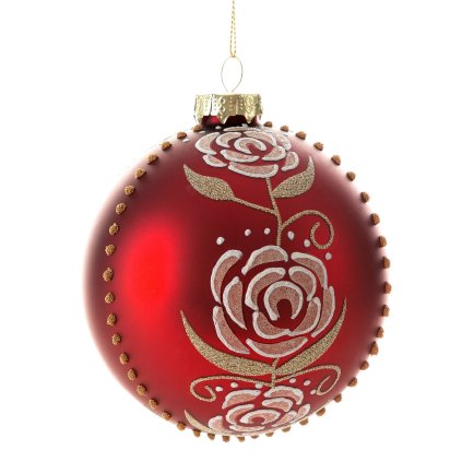 SKLENĚNÁ VÁNOČNÍ OZDOBA SADA 4KS (FI) 10 CM VZOROVANÁ