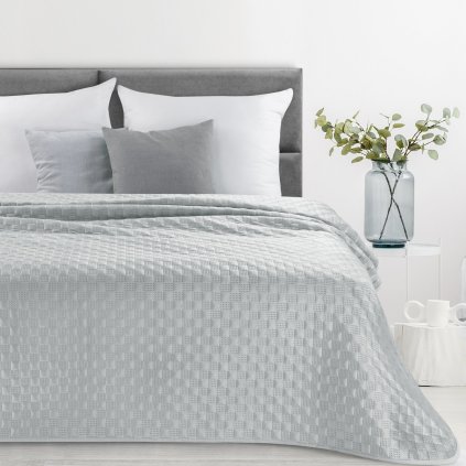 PŘEHOZ NA POSTEL SOFIA4 200X220 CM STŘÍBRNÁ