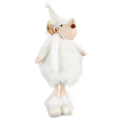 VÁNOČNÍ DEKORAČNÍ FIGURKA REINDEER 42 CM BÍLÁ