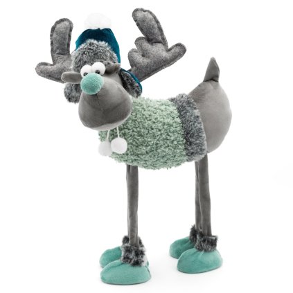 VÁNOČNÍ DEKORAČNÍ FIGURKA REINDEER 43 CM VÍCEBAREVNÁ