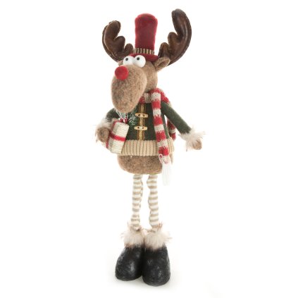 VÁNOČNÍ DEKORAČNÍ FIGURKA REINDEER 60 CM VÍCEBAREVNÁ