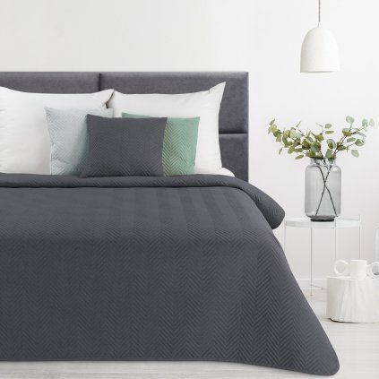 PŘEHOZ NA POSTEL LEN3 200X220 CM GRAFITOVÝ