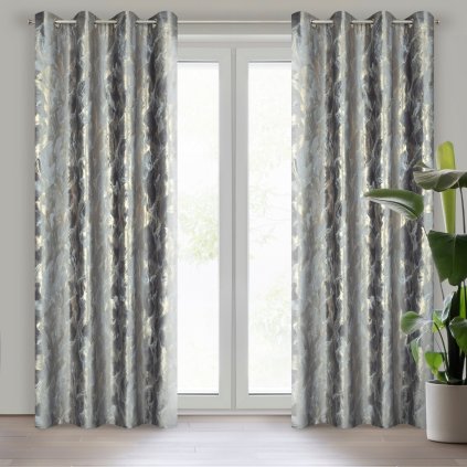 ZATEMŇOVACÍ ZÁVĚS NA KROUŽCÍCH MELODY 140X250 CM ŠEDÁ