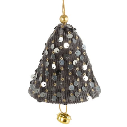 VÁNOČNÍ DEKORACE BELL SADA 12KS 8X12 CM STŘÍBRNÁ