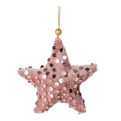 VÁNOČNÍ DEKORACE STAR SADA 12KS 11X11 CM RŮŽOVÁ