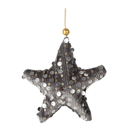 VÁNOČNÍ DEKORACE STAR SADA 12KS 11X11 CM STŘÍBRNÁ