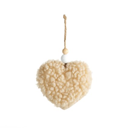 VÁNOČNÍ DEKORACE WOOL SADA 12KS 14X9 CM BÉŽOVÁ