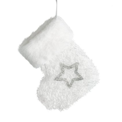 VÁNOČNÍ DEKORACE FLUFY SADA 12KS 15X19 CM BÍLÁ