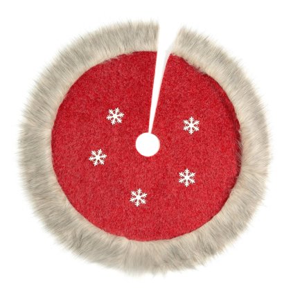 VÁNOČNÍ SUKNĚ POD STROMEK SNOWFLAKE 100 CM ČERVENÁ