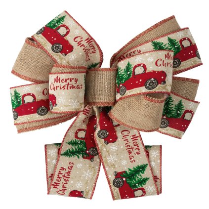 VÁNOČNÍ DEKORACE BOW 28X50 CM VZOROVANÁ