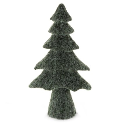 DEKORAČNÍ FIGURKA FUR 24X43 CM TMAVĚZELENÁ