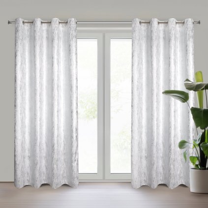 ZATEMŇOVACÍ ZÁVĚS NA KROUŽCÍCH ELISE 140X250 CM BÍLÁ