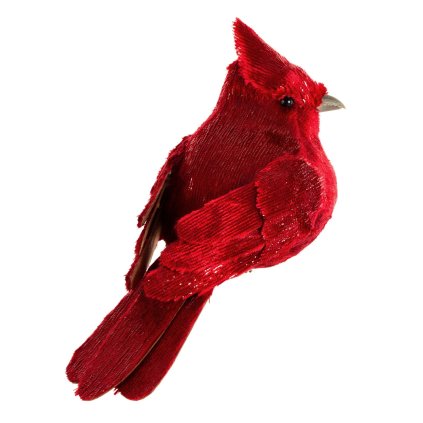 VÁNOČNÍ DEKORACE BIRDA SADA 6KS 6X13 CM ČERVENÁ