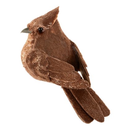 VÁNOČNÍ DEKORACE BIRDED SADA 6KS 6X13 CM HNĚDÁ