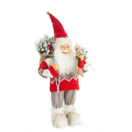 VÁNOČNÍ FIGURKA SANTA 40 CM ČERVENÁ