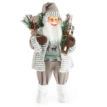 VÁNOČNÍ FIGURKA SANTA 80 CM BÍLÁ