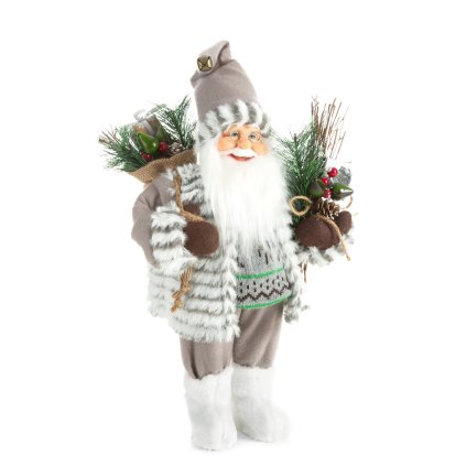 VÁNOČNÍ FIGURKA SANTA 40 CM BÍLÁ