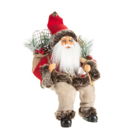 VÁNOČNÍ FIGURKA SANTA 40 CM ČERVENÁ
