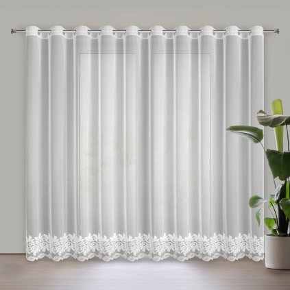 ZÁCLONA NA KROUŽCÍCH TALIA 350X250 CM VZOROVANÁ