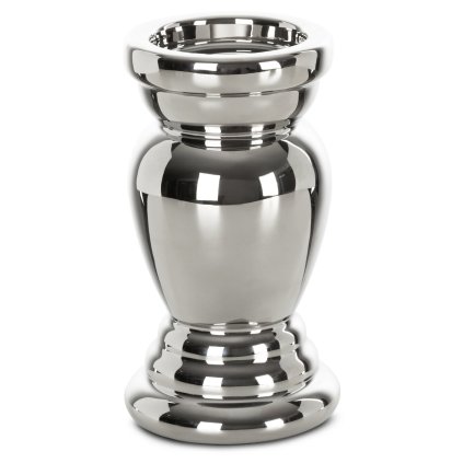 KERAMICKÝ SVÍCEN TONGA 11X11X20 CM STŘÍBRNÁ