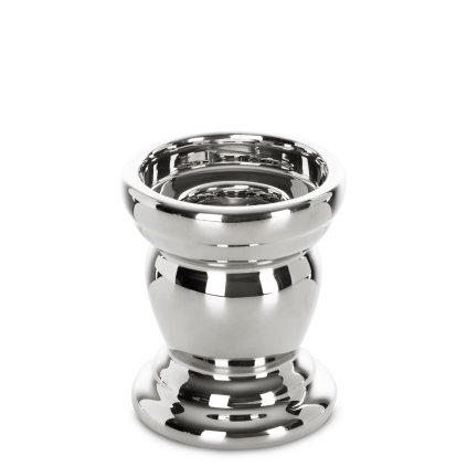 KERAMICKÝ SVÍCEN TONGA 10X10X11 CM STŘÍBRNÁ