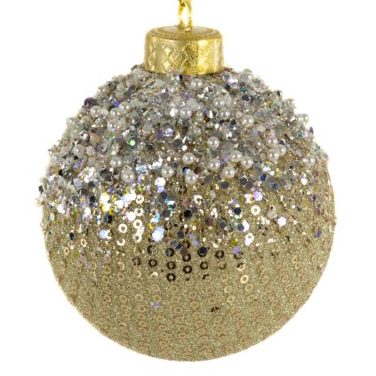 VÁNOČNÍ BAŇKA NA STROMEK SADA 4 KS (FI) 10 CM VZOROVANÁ