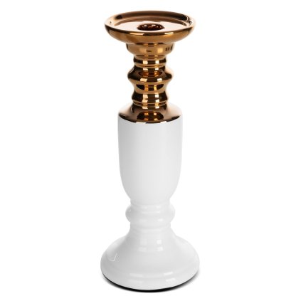 KERAMICKÝ SVÍCEN LARI 10X10X26 CM BÍLÁ