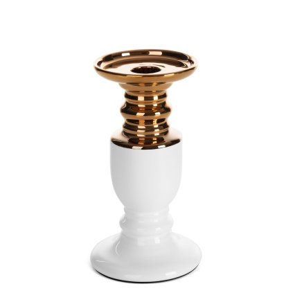 KERAMICKÝ SVÍCEN LARI 9X9X17 CM BÍLÁ