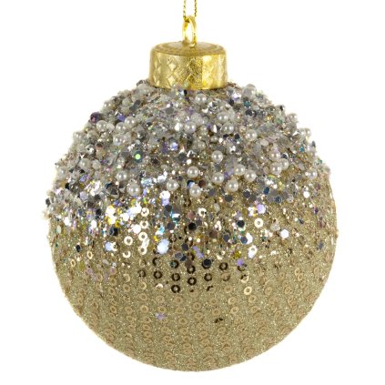 VÁNOČNÍ BAŇKA NA STROMEK SADA 4 KS (FI) 8 CM VZOROVANÁ