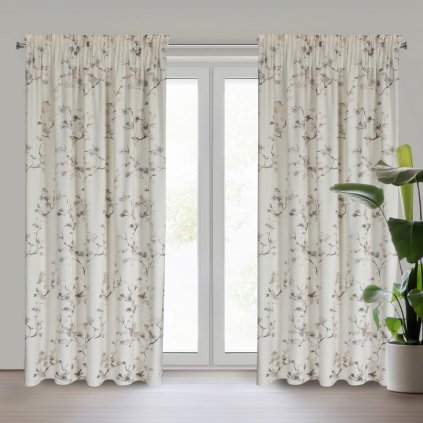 ZATEMŇOVACÍ ZÁVĚS NA PÁSCE SELENA 140X270 CM VZOROVANÁ