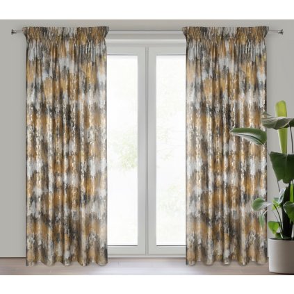 ZATEMŇOVACÍ ZÁVĚS NA PÁSCE ESTER 140X270 CM VZOROVANÁ
