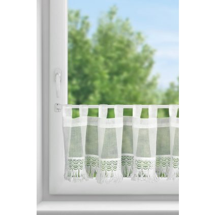 KRÁTKÁ ZÁCLONA NA POUTKÁCH ROXANA 30X150 CM BÍLÁ