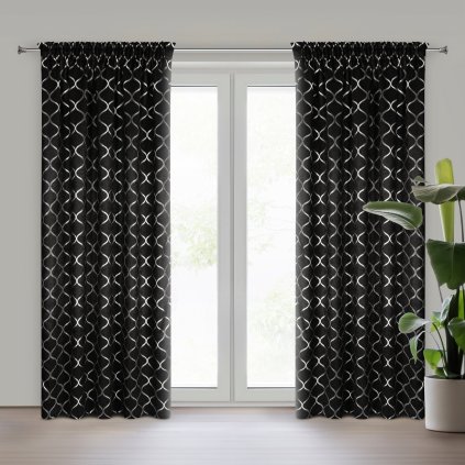 ZATEMŇOVACÍ ZÁVĚS NA PÁSCE MILI 140X270 CM VZOROVANÁ