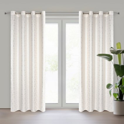 ZÁVĚS NA KROUŽCÍCH SEMI 140X250 CM VZOROVANÁ