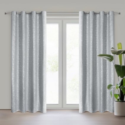 ZÁVĚS NA KROUŽCÍCH SEMI 140X250 CM VZOROVANÁ